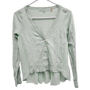 Anthropologie Knitted & Knotted Cardigan Womens XS Mint Green Button Up Casual